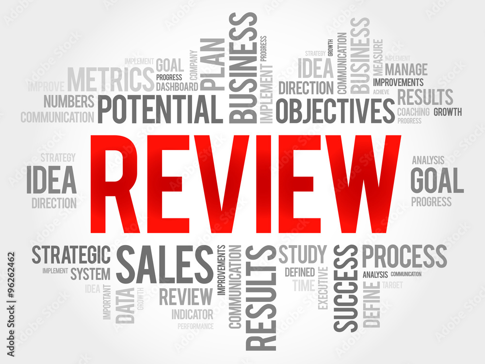 Review word cloud, business concept