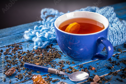 Cup with black tea