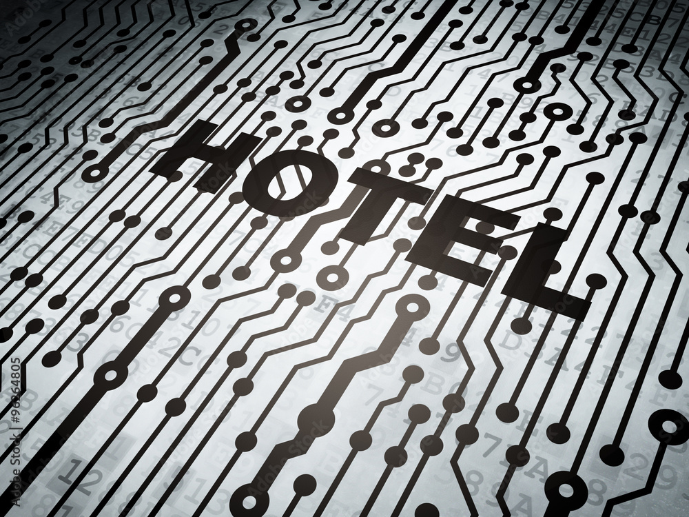 Travel concept: circuit board with Hotel Travel concept: circuit board with Hotel