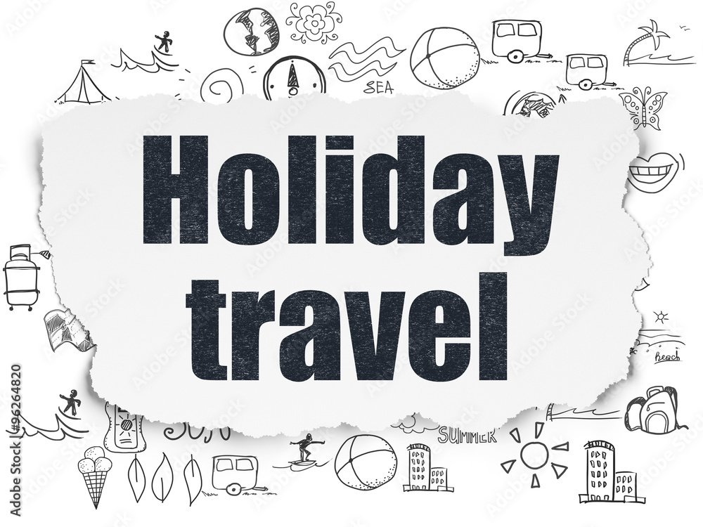 Fototapeta premium Travel concept: Holiday Travel on Torn Paper background