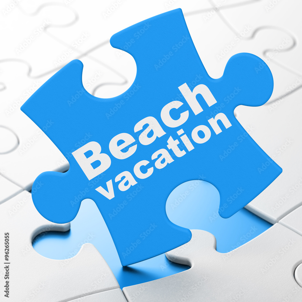 Vacation concept: Beach Vacation on puzzle background