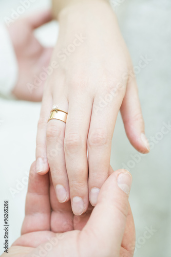 wedding ceremony, wedding rings and hands