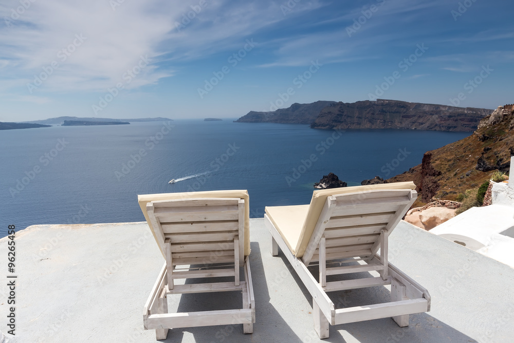 Fototapeta premium Santorini island landscape of famous Oia village, Greece