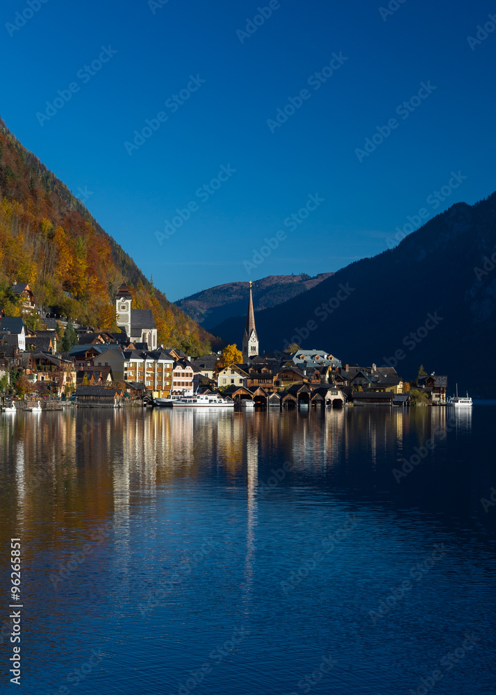 Buildings in Hallstatt during the day in the Autumn