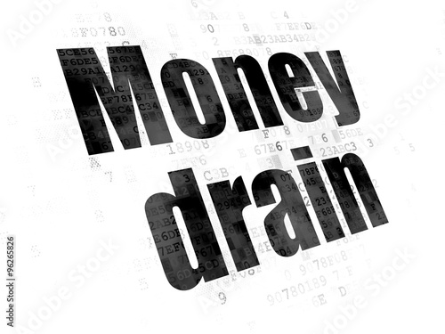 Money concept  Money Drain on Digital background