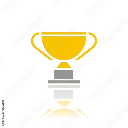 Icono aislado de un trofeo en color y con reflejo