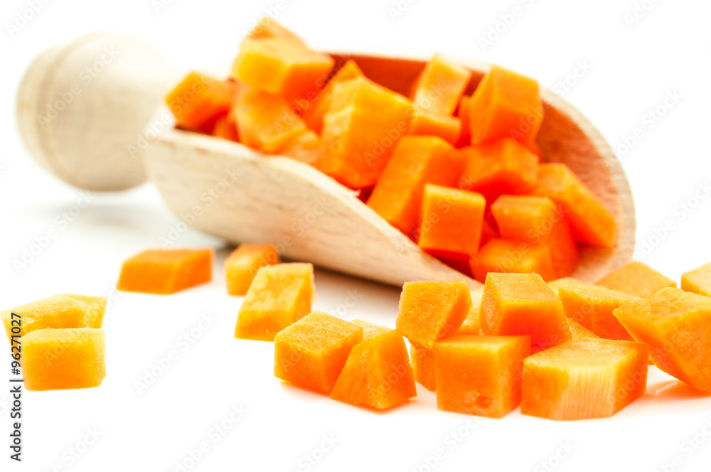 Möhre Karotte gewürfelt Möhre Karotte gewürfelt