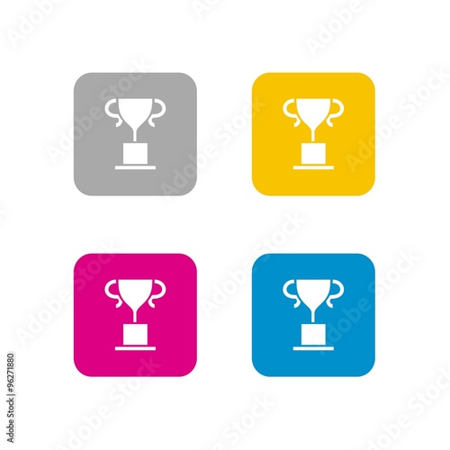 Icono de un trofeo clásico sobre fondos de colores