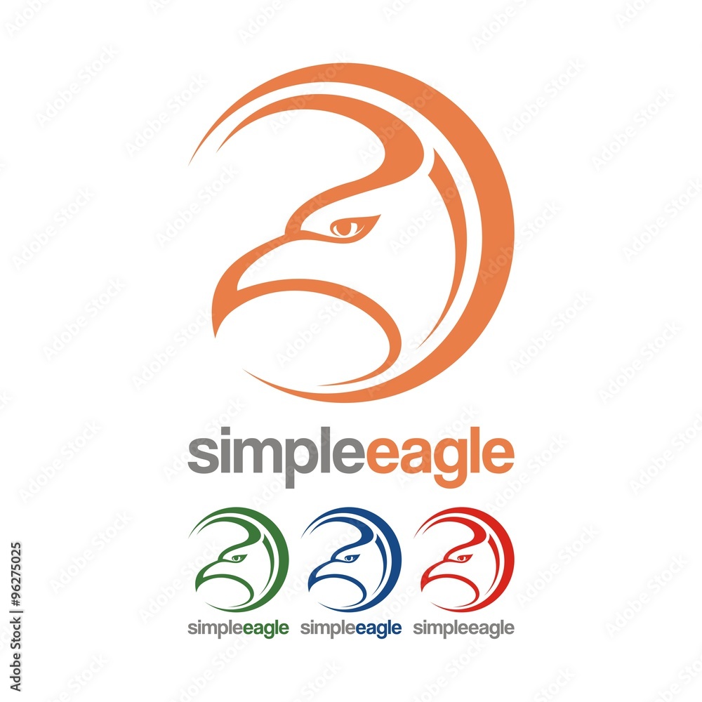 Obraz premium Simple Logo Design Eagle Head With Circle Template