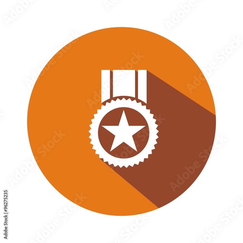 Icono de medalla sobre un fondo naranja