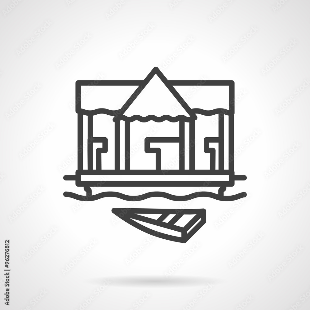 Village jetty black simple line vector icon Village jetty black simple line vector icon
