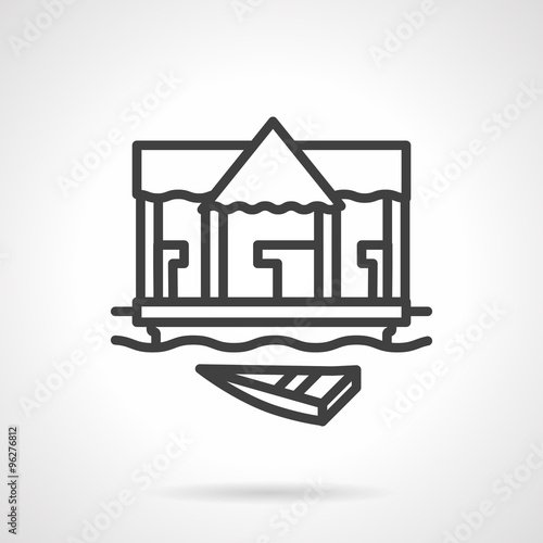 Village jetty black simple line vector icon