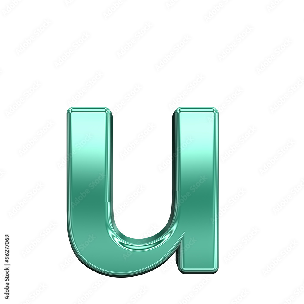 One lower case letter from shiny turquoise alphabet set, isolated on white. Computer generated 3D photo rendering. One lower case letter from shiny turquoise alphabet set, isolated on white. Computer generated 3D photo rendering.