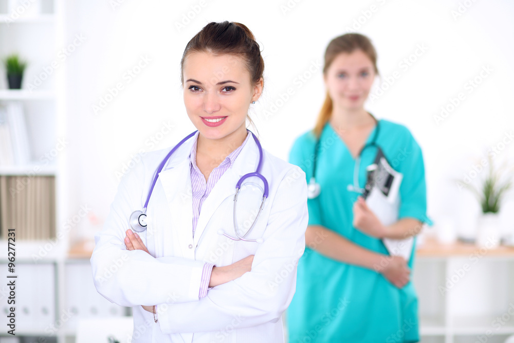 Portrait of young female doctor in a hospital Portrait of young female doctor in a hospital