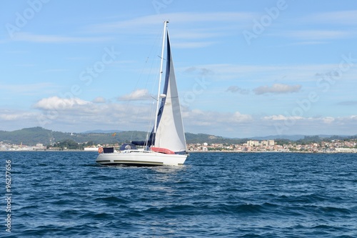 ocean view with sailing yacht