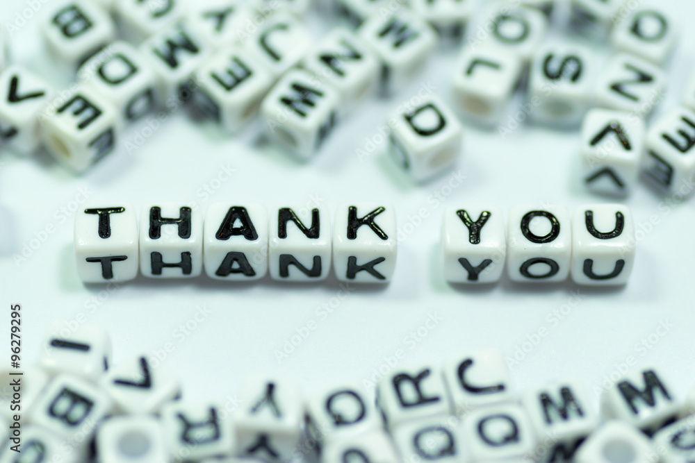 Wooden blocks with the text, THANK YOU Wooden blocks with the text, THANK YOU