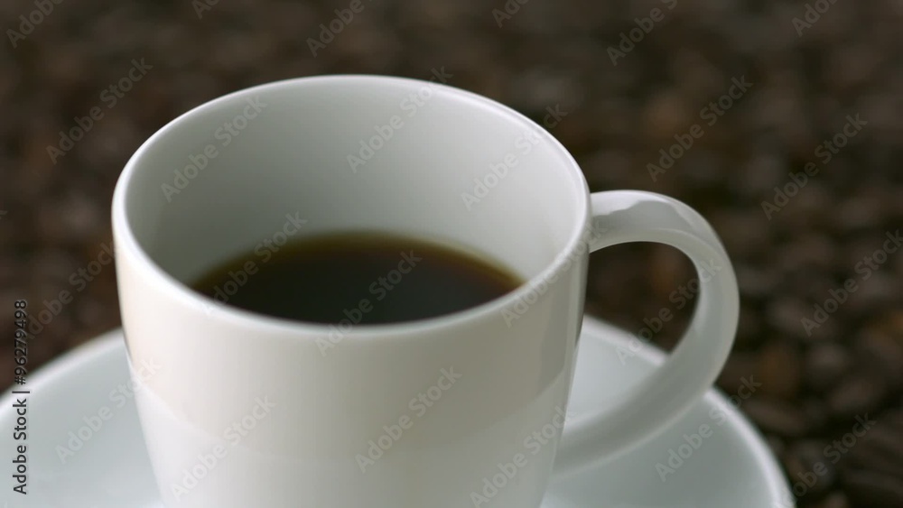 Pouring milk into coffee shooting with high speed camera. Pouring milk into coffee shooting with high speed camera.