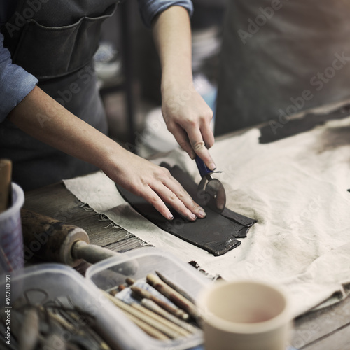 Craftsman Artist Pottery Skill Workshop Concept