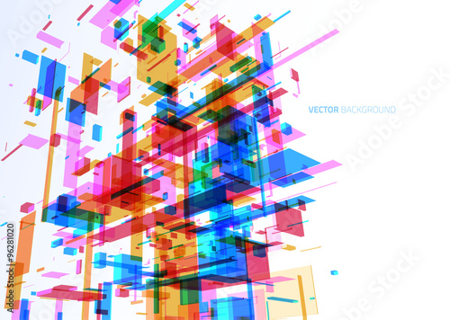 Abstract modern blue wall of office building