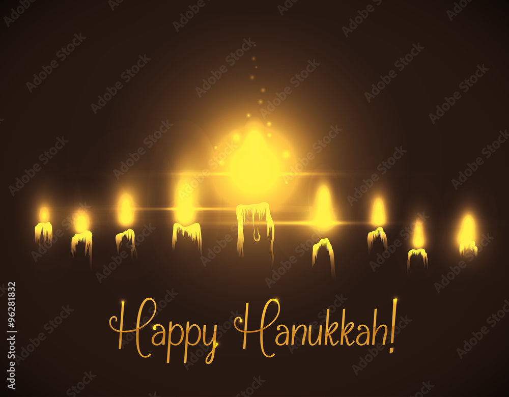 Candles's Hanukkah Lighting, Vector Illustration