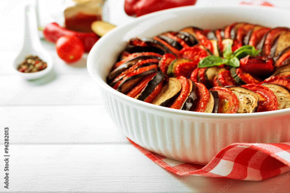 Ratatouille - traditional French Provencal vegetable dish cooked in oven Ratatouille - traditional French Provencal vegetable dish cooked in oven
