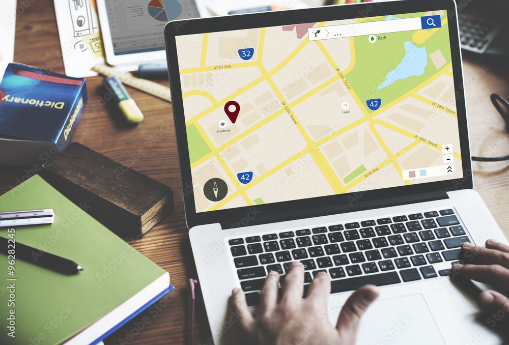 Map Mapping Location Guideline Navigation Concept Stock Illustration ...