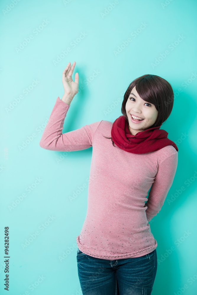 Young woman wearing winter clothing Young woman wearing winter clothing