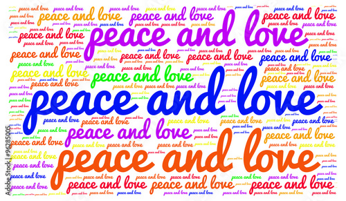 Peace and love tag cloud