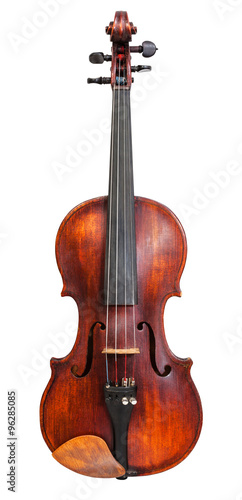 Obraz na plátně front view of standard full size violin isolated