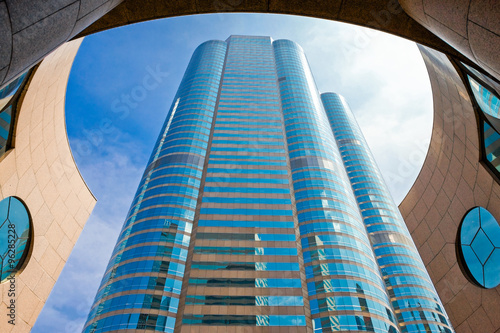 Hong Kong, the buildings of Exchange Square in the new city center.
