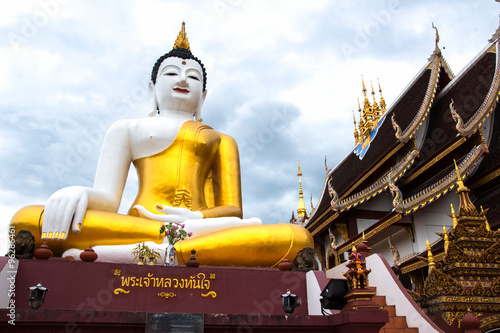 Big buddha statue in Temple Monthian at Chiangmai Thailand for b