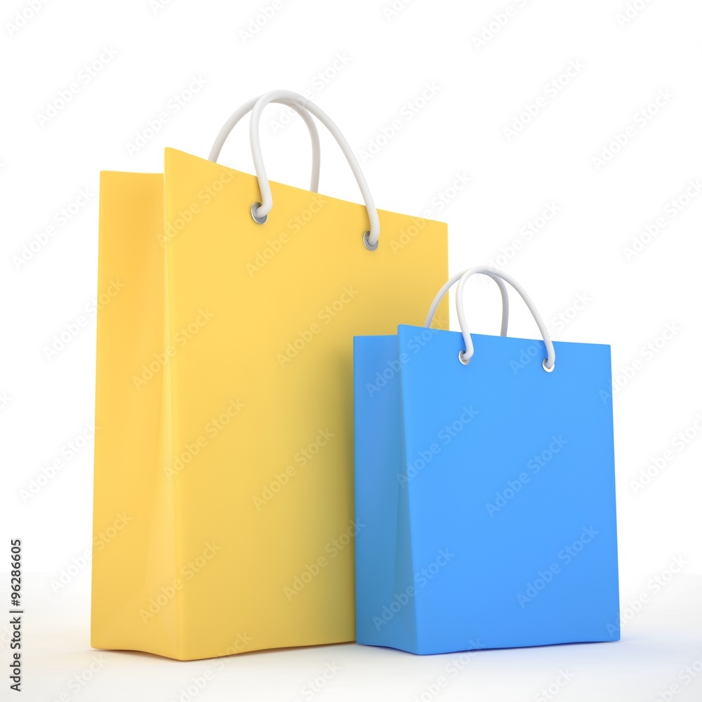 Paper Shopping Bags isolated on white background Paper Shopping Bags isolated on white background