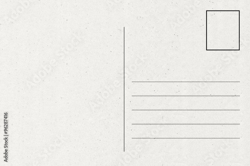 Back of blank postcard.