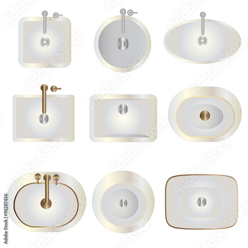 Bathroom , Basin top view set 8 for interior , vector illustration