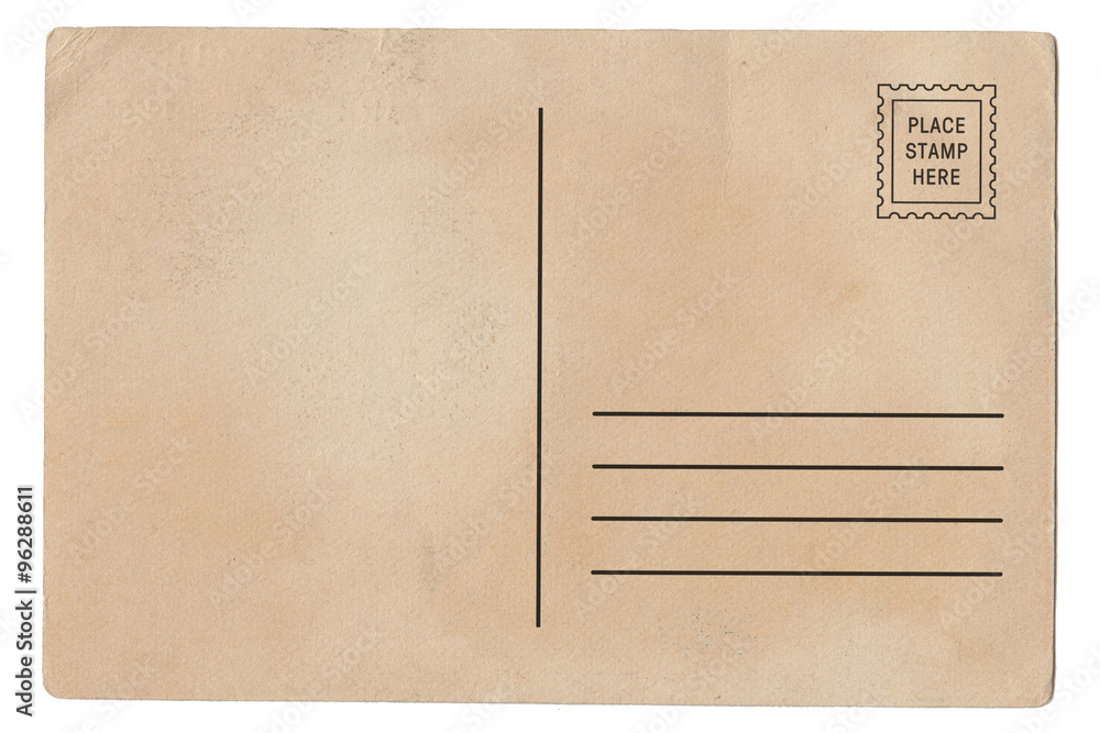 Back of blank postcard.