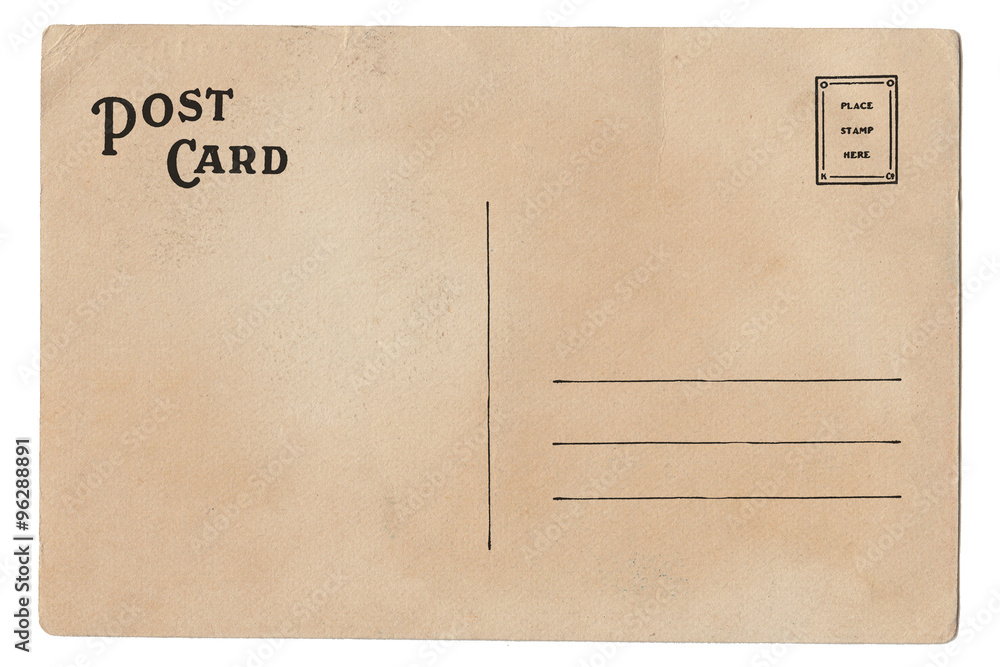 Back of blank postcard.