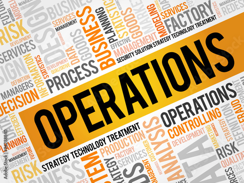Operations word cloud, business concept