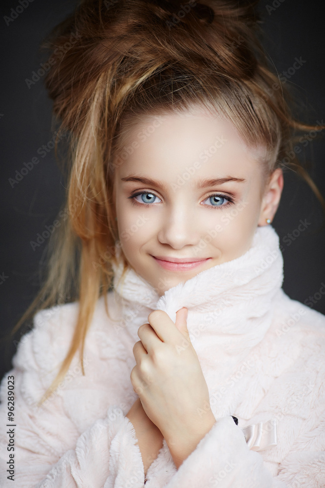 Portrait of cute blond girl. Portrait of cute blond girl.
