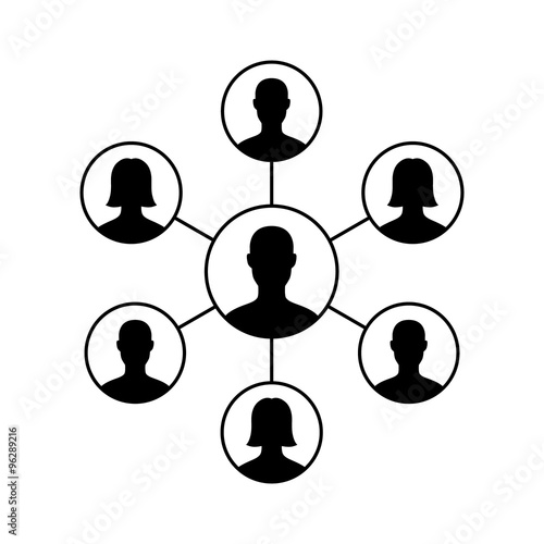 Social networking group flat icon for apps and websites