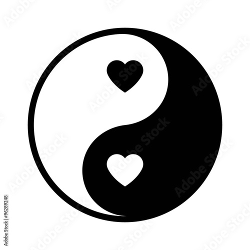 Ying yang love icon - opposites attract