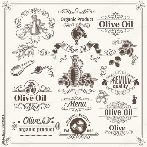 Vintage elements and page decoration.  Design Olive Oil.