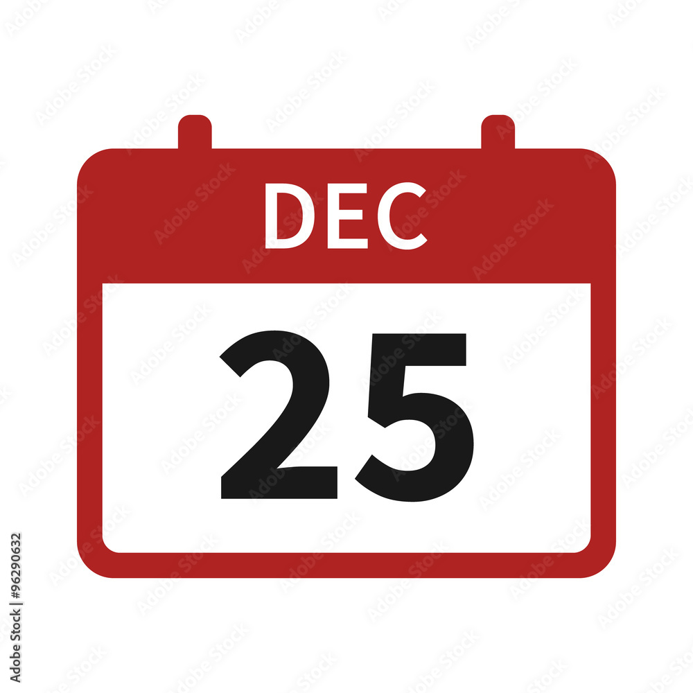 Christmas day holiday on December 25 / 25th calendar flat icon Christmas day holiday on December 25 / 25th calendar flat icon