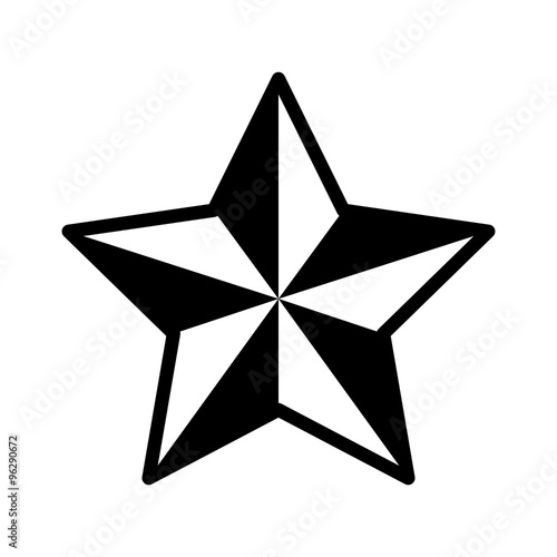 3D star decoration flat icon for apps and websites