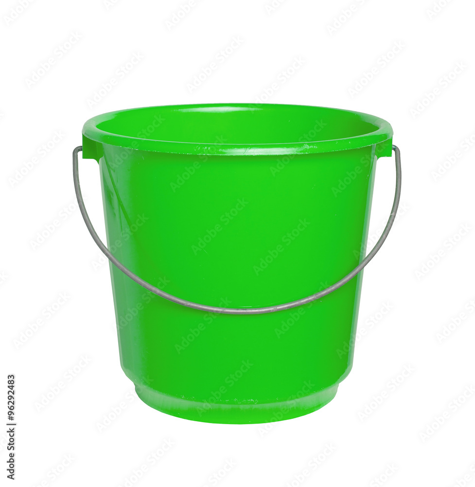 Single green bucket isolated Single green bucket isolated