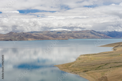 Tsomoriri lake in cloudy day