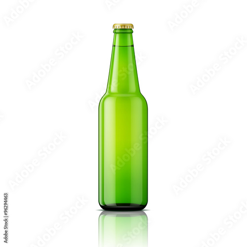 Green beer bottle template.