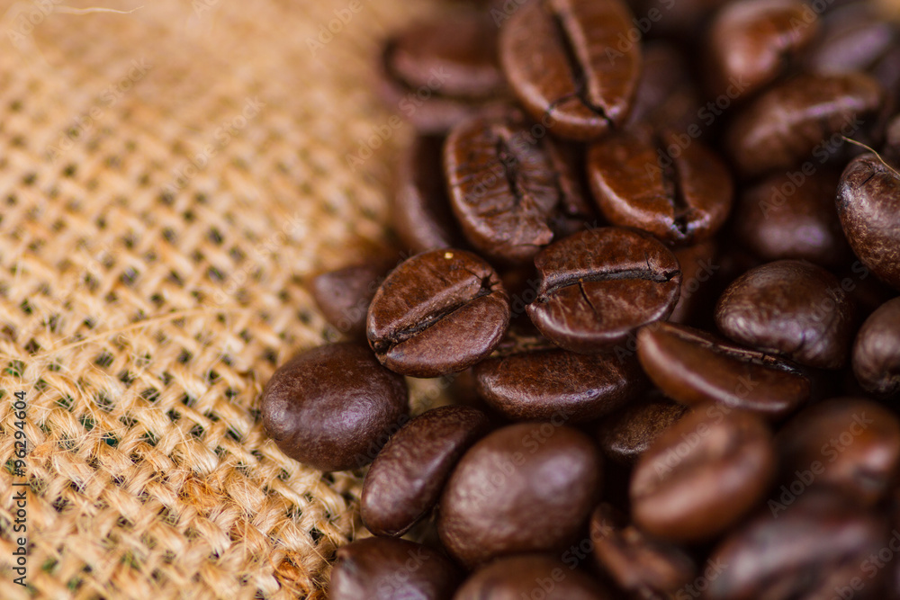 Canvas and Coffee Beans Photo Background Canvas and Coffee Beans Photo Background