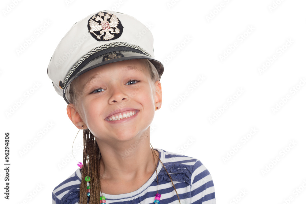 Portrait of a girl in the naval cap Portrait of a girl in the naval cap