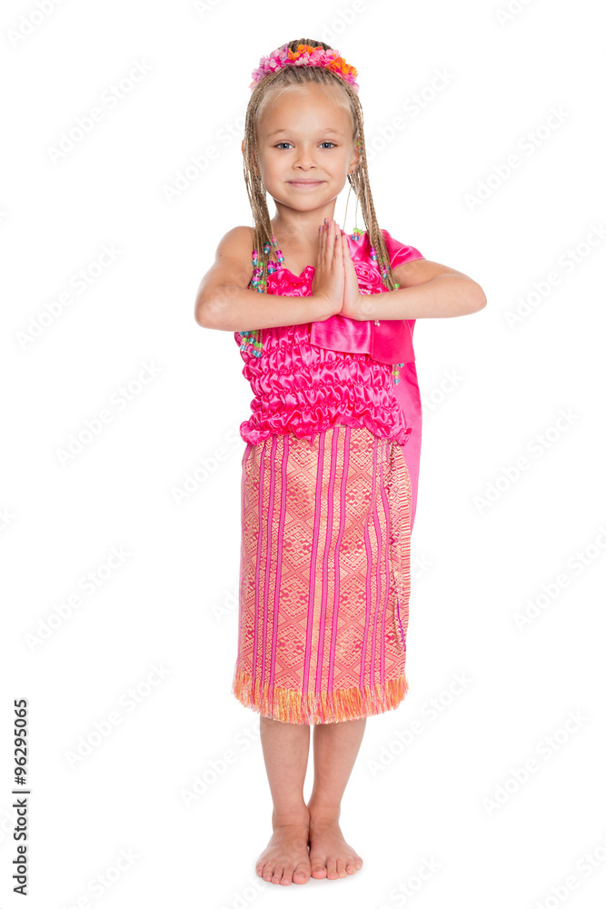 Caucasian girl is dancing Thai dance Caucasian girl is dancing Thai dance