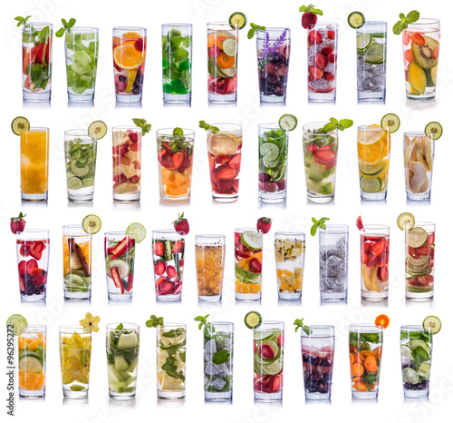 set collection and compilation of infused water